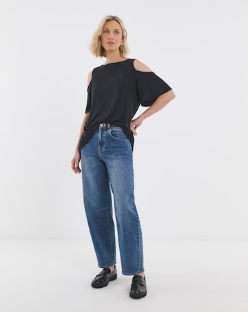 Cold Shoulder Longline Swing Top