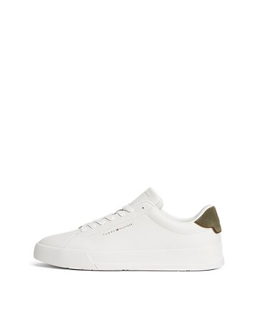 Tommy Hilfiger Court Leather Trainer - Ecru/Green