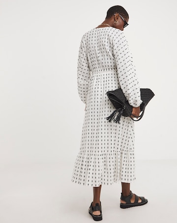 Cotton Dobby Balloon Sleeve Maxi Dress