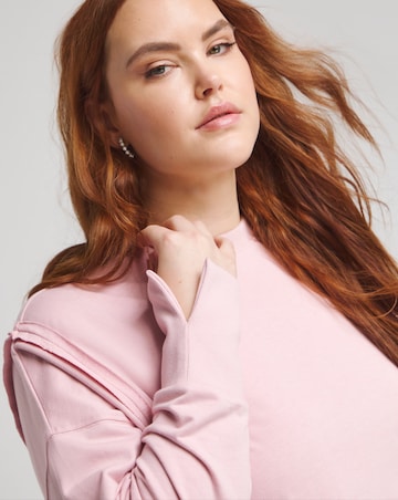Simply Be Pink Exposed Seam Dip Back Sweatshirt