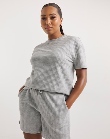 Grey Marl Quilted Short Sleeve Tee