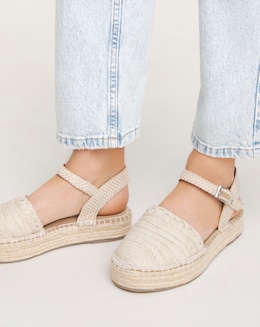 Coral Chunky Espadrille Sandals - Extra Wide Fit (EEE)