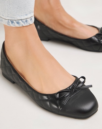 Paris Quilted Toe Cap Ballerina - Extra Wide Fit (EEE)