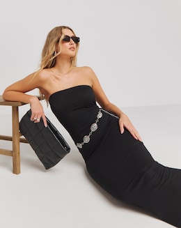 Simply Be Black Jersey Bandeau Maxi Dress