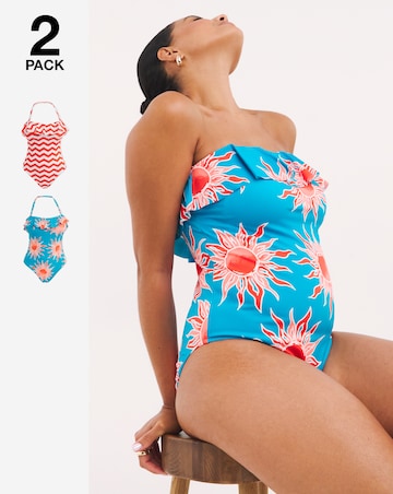 Value 2 Pack Ruffle Bandeau Swimsuits