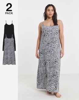 2 Pack Leopard Print Value Nighties