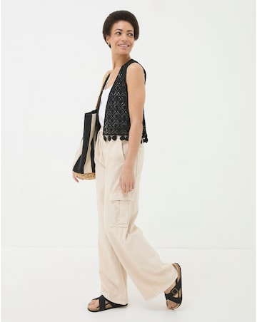 FatFace Coin Trim Crochet Waistcoat