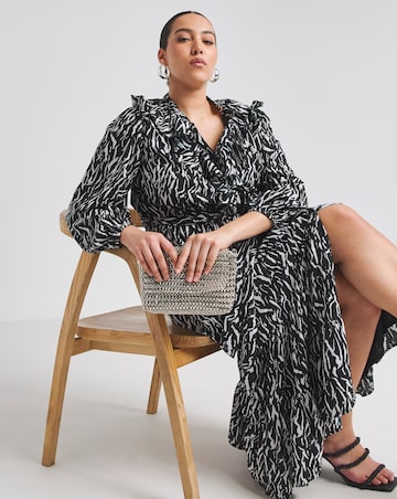 Lovedrobe Animal Ruffle Midi Dress