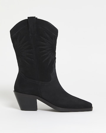 Maeve Suede Western Cowboy Calf Boots - Extra Wide Fit (EEE) & Standard Calf