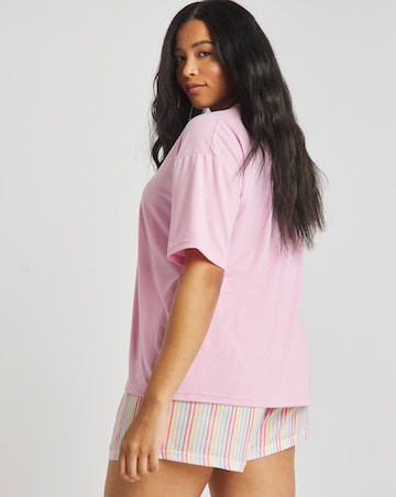 Slogan Tee Pyjama Shortie Set