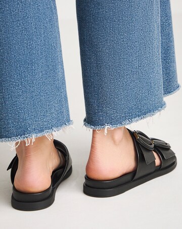 Anthology Gardenia Leather Double Buckle Mule Sandal Extra Wide EEE Fit