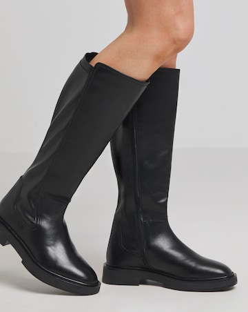 Perry Stretch Back Flat Knee High Boots - Extra Wide Fit (EEE) & Curvy Plus Calf
