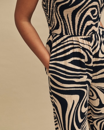 Nobody's Child Black Swirl Print Halter Neck Jumpsuit