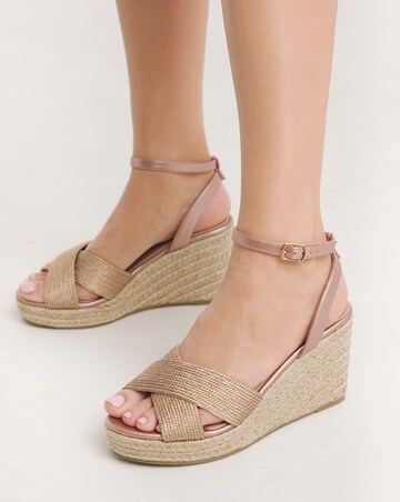 Malibu Crossover Wedge Espadrille Sandals - Wide Fit (E)