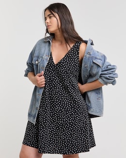Mono Spot Textured Jersey Smock Dress