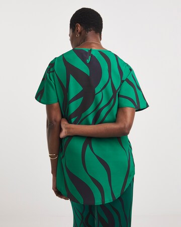 Printed Short Sleeved Woven Top