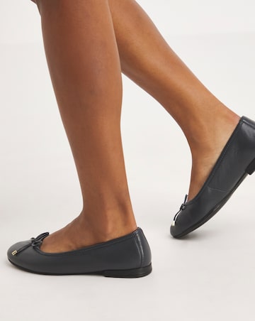Talia Leather Ballerina Shoes - Wide Fit (E)