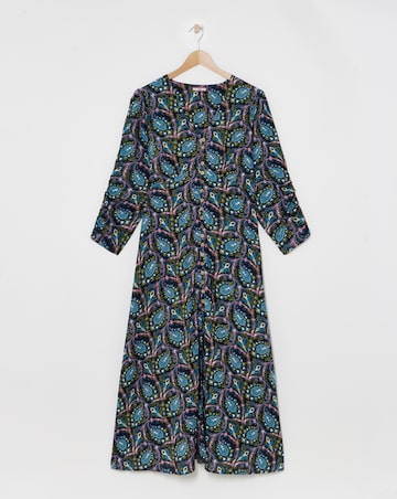 Joe Browns Blue Multi Paisley Button Through Maxi Dress
