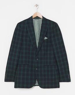 Tonal Tartan Check Suit Jacket