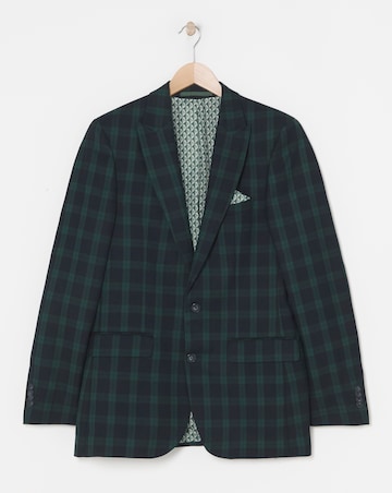 Tonal Tartan Check Suit Jacket