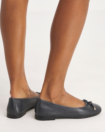 Talia Leather Ballerina Shoes - Wide Fit (E)