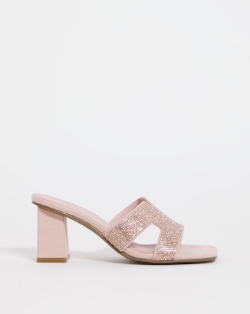 Joanna Hope Diamante Block Heel Sandal - Extra Wide Fit (EEE)