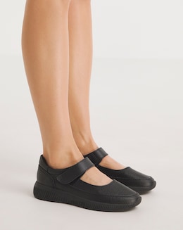 Rochelle Leather Bar Trainers Extra Wide EEE Fit