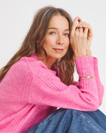 Pink Rib Detailing Jumper