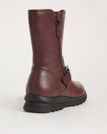 Cushion Walk Casual Boot with Side Zip Detail E Fit