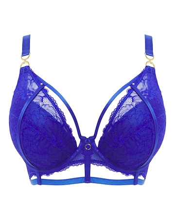 Figleaves Layla Lace And Strapping Balcony Bra B-G