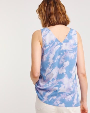 Printed V Neck Woven Vest