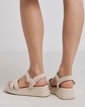 Simply Be Carnelian Two Part Espadrille Flatform Sandals - Wide Fit (E)