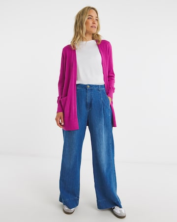 Pink Longline Edge To Edge Cardigan