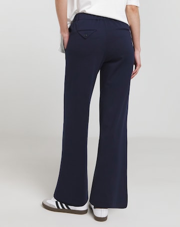 Navy Ponte Wide Leg Trousers