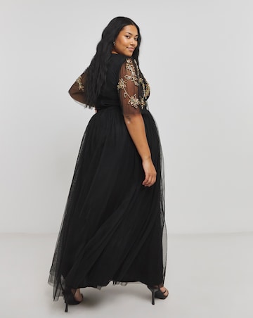 Maya Contrast Embellished Maxi Dress