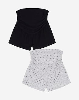 Pretty Secrets 2 Pack Maternity Over Bump Shorts