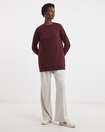 Side Zip Longline Sweatshirt