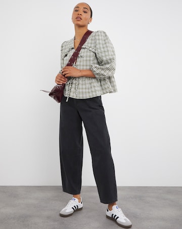 Washed Black Barrel Leg Jeans