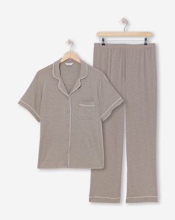 Pretty Secrets Supersoft Ribbed Button Through Pyjama Set
