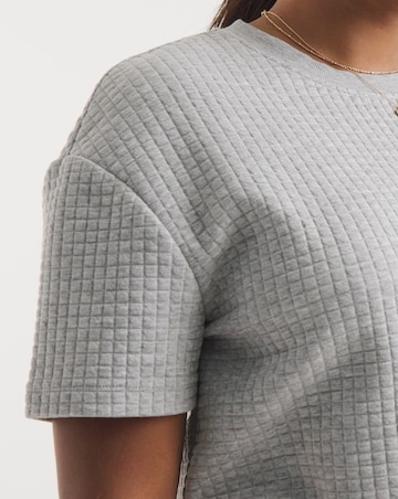 Grey Marl Quilted Short Sleeve Tee