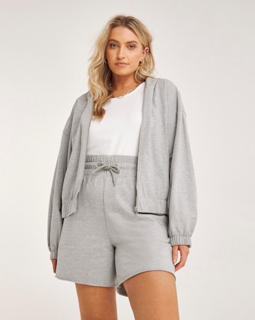 Grey Marl Zip Through Hoodie