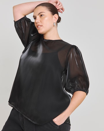 Sheer Bow Back Blouse