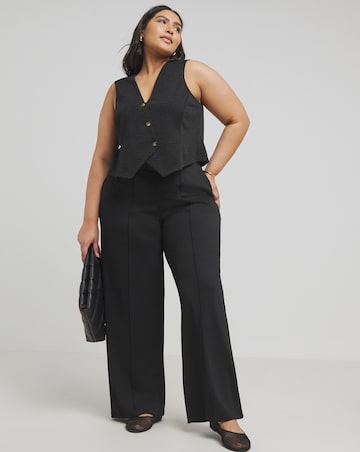 Simply Be Black Ponte Wide Leg Trousers