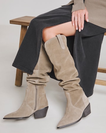 Kairo Suede Multi Wear Western Boots - Extra Wide Fit (EEE) & Super Curvy Calf