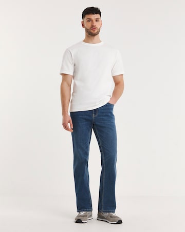 Bootcut Fit Stretch Jeans Mid Wash