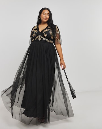 Maya Contrast Embellished Maxi Dress