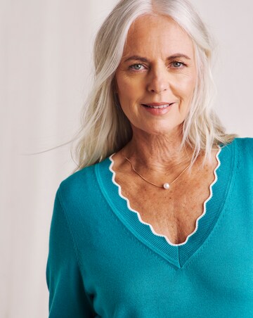 Julipa Scalloped V-Neck Jumper