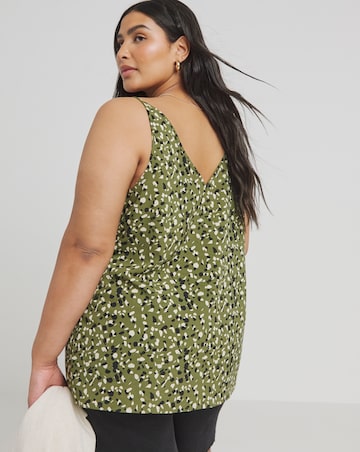Simply Be Green Print Sleeveless V Neck Cami