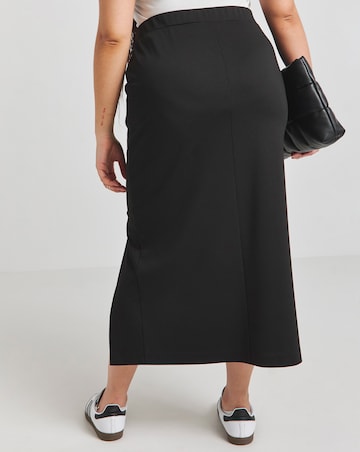 Simply Be Black Ponte Wrap Midaxi Skirt