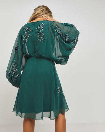 Maya Floral Sequin Embellished Mini Dress